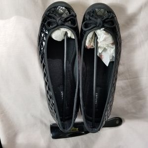 Vintage 80s Report Quilted Black Ballet Flats